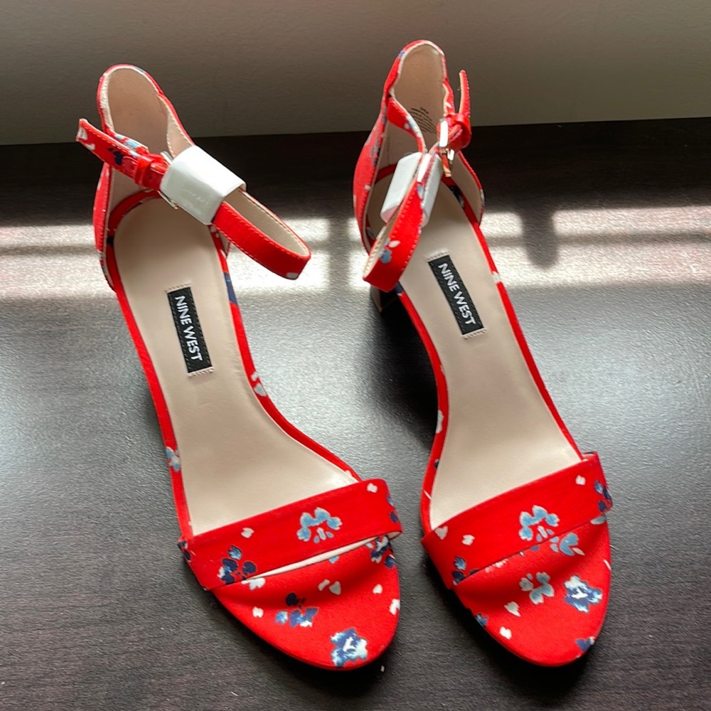 Nine West red heels size 9